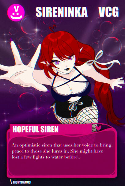 An optimistic siren that uses her voice to bring peace to those she lures in. She might have lost a few fights to water before..