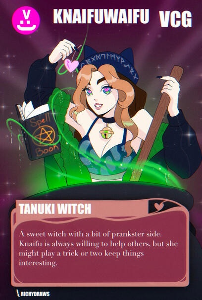 KnaifuWaifu22 A sweet witch with a bit of prankster side. Knaifu is always willing to help others, but she might play a trick or two keep things interesting.